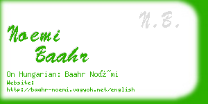 noemi baahr business card